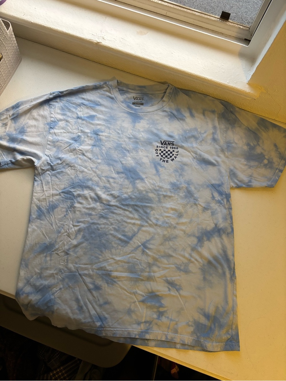 Vans Blue and White Tie-Dye Short Sleeve Logo Tee
